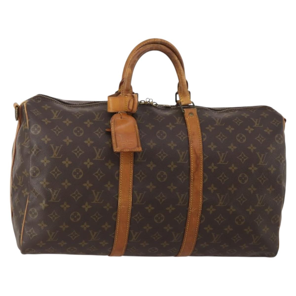 LOUIS VUITTON Monogram Keepall Bandouliere 50 Boston Bag M41416 LV Auth 197653