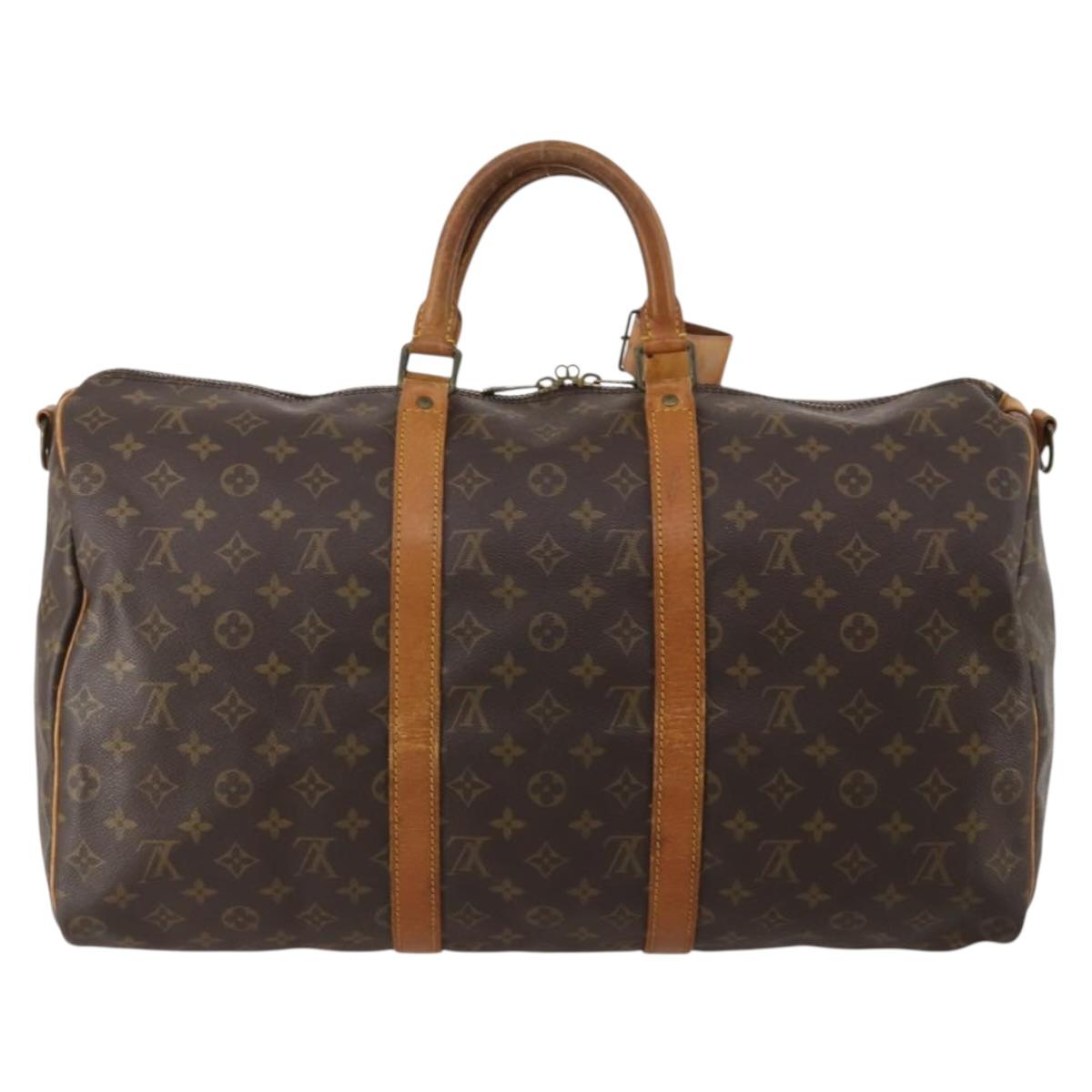 LOUIS VUITTON Monogram Keepall Bandouliere 50 Boston Bag M41416 LV Auth 197653