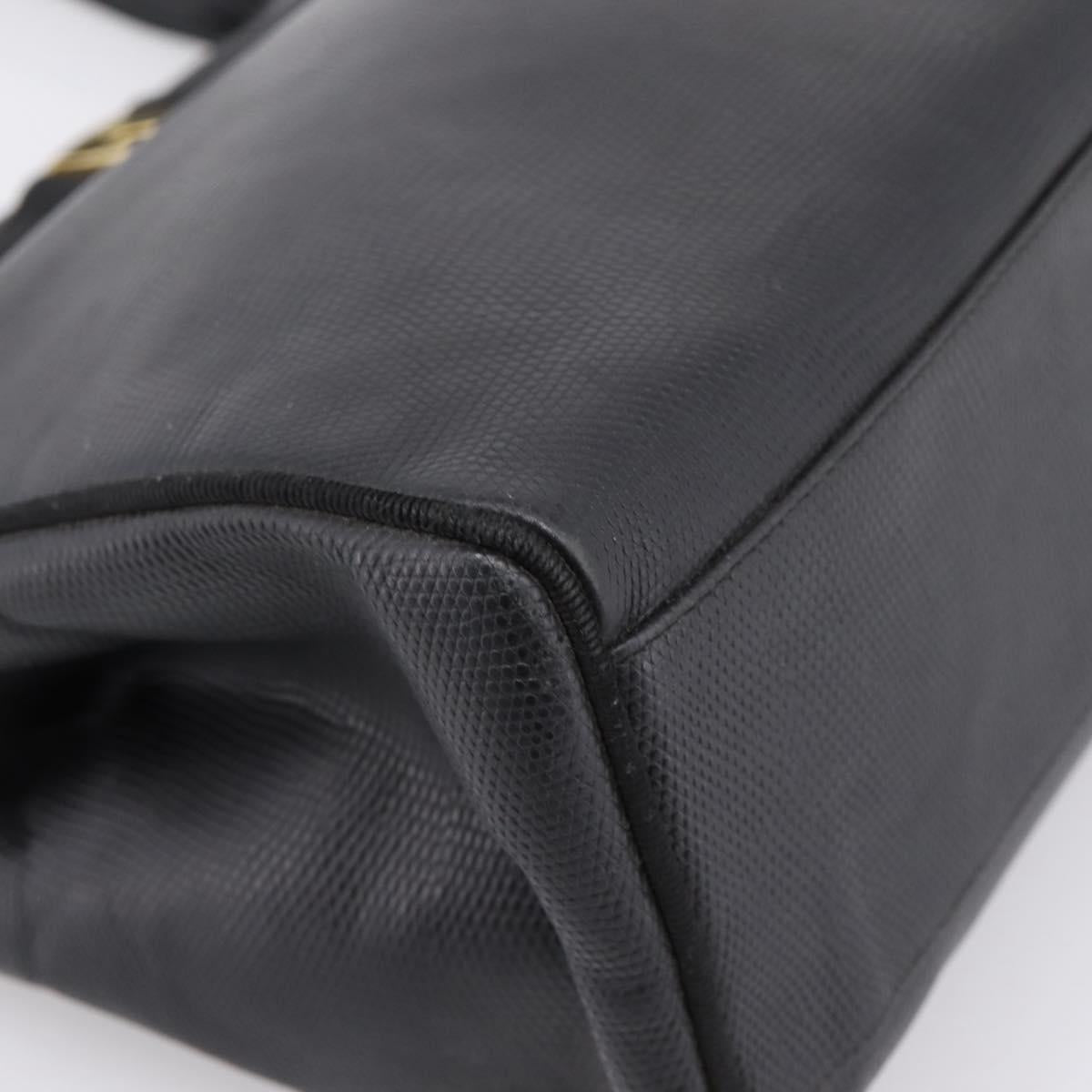 Salvatore Ferragamo Vala Shoulder Bag Leather Black Gold Auth 197656