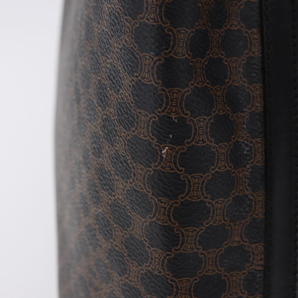 CELINE Macadam Canvas Tote Bag PVC Leather Black Gold Auth 197661V