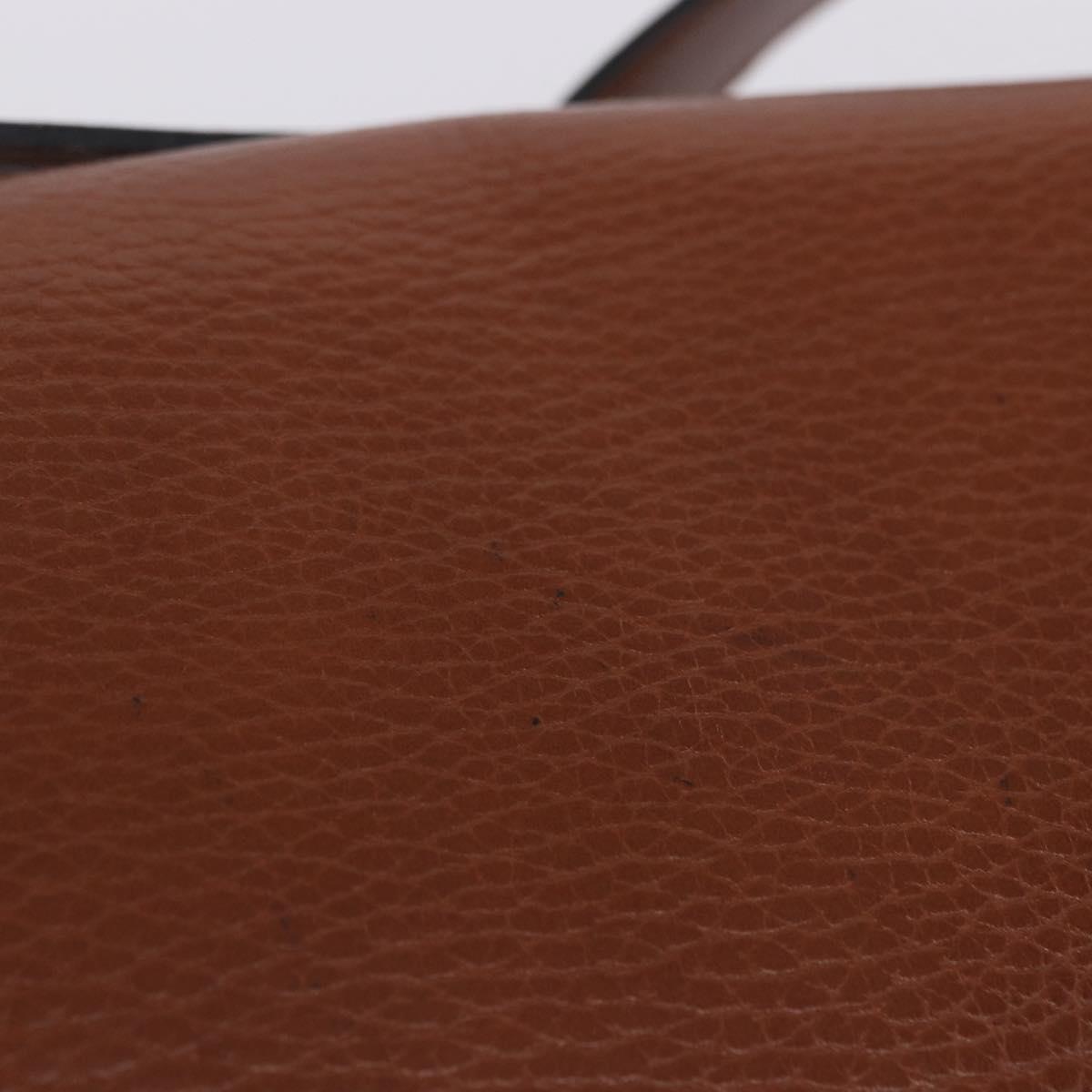CELINE Shoulder Bag Leather Brown Gold Auth 197663V