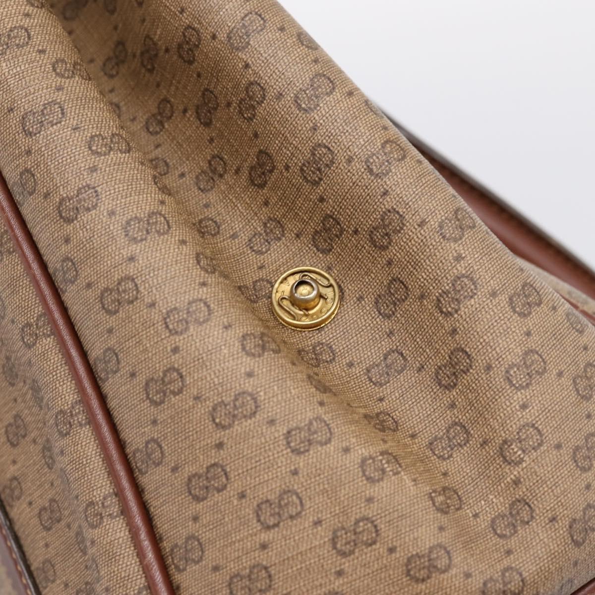 GUCCI Micro GG Supreme Hand Bag PVC Beige Gold 000 101 0140 Auth 197669