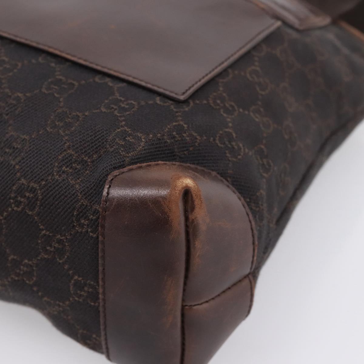GUCCI GG Canvas Hand Bag Black Silver 28893 Auth 197671