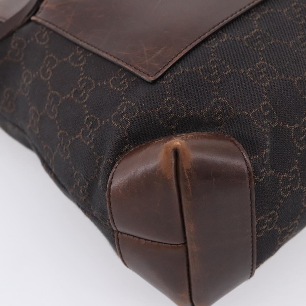 GUCCI GG Canvas Hand Bag Black Silver 28893 Auth 197671