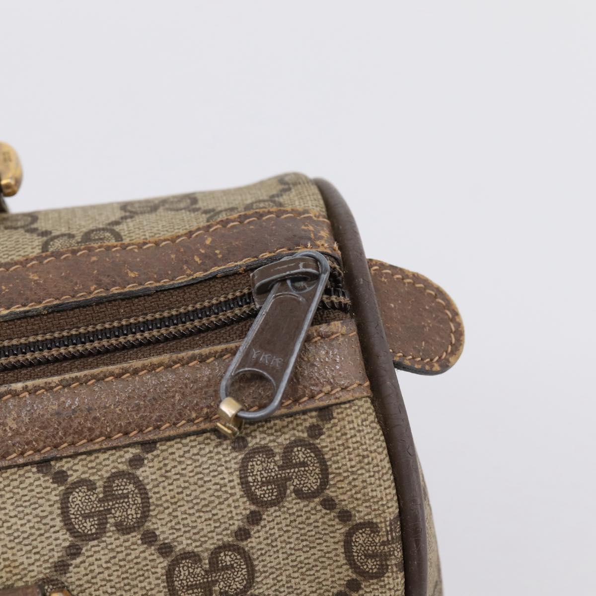 GUCCI GG Supreme Web Sherry Line Hand Bag PVC Beige Gold 39 02 006 Auth 197672