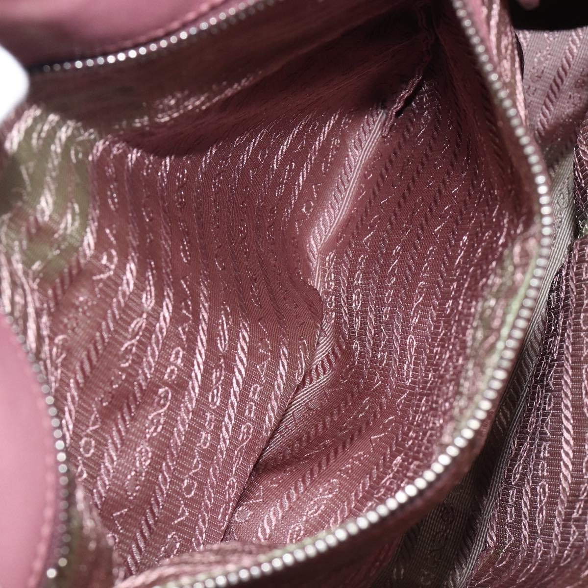 PRADA Hand Bag Leather 2way Pink Silver Auth 197673