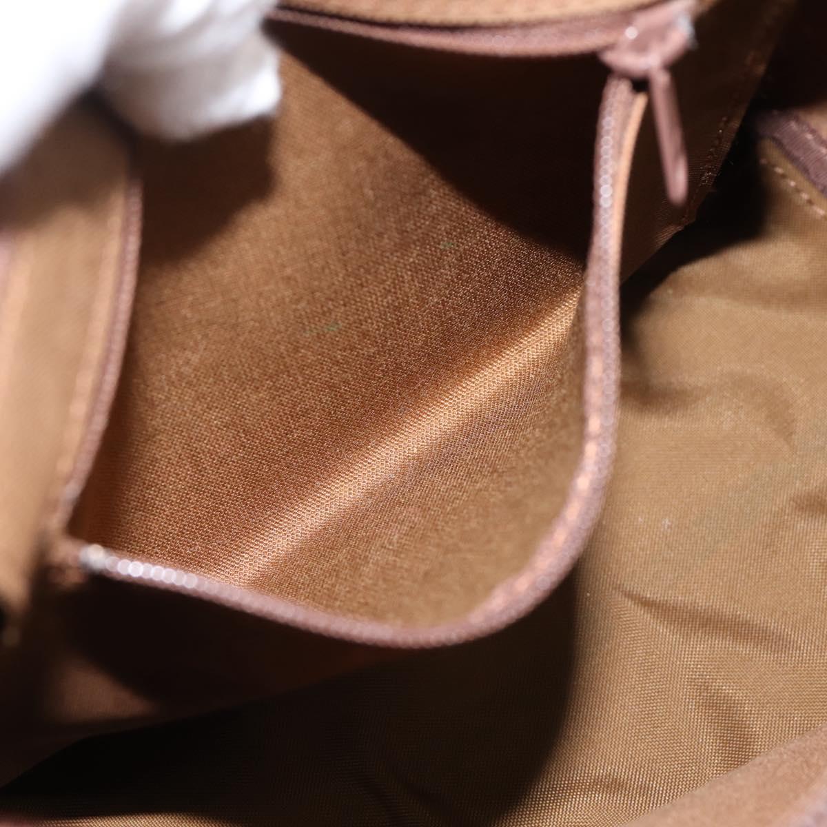 Burberrys Nova Check Hand Bag Canvas Beige Gold Auth 197677A