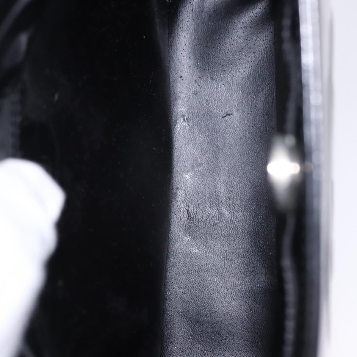 GUCCI Shoulder Bag Patent Leather Black Silver 000 0506 Auth 197679