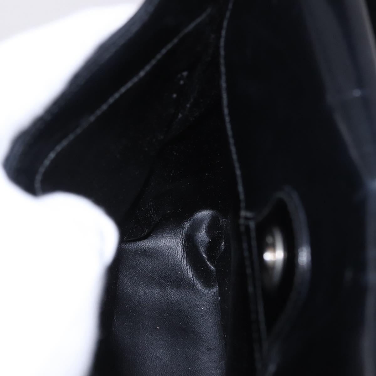 GUCCI Shoulder Bag Patent Leather Black Silver 000 0506 Auth 197679