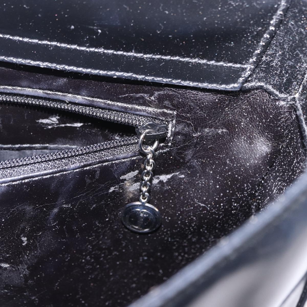 GUCCI Shoulder Bag Patent Leather Black Silver 000 0506 Auth 197679