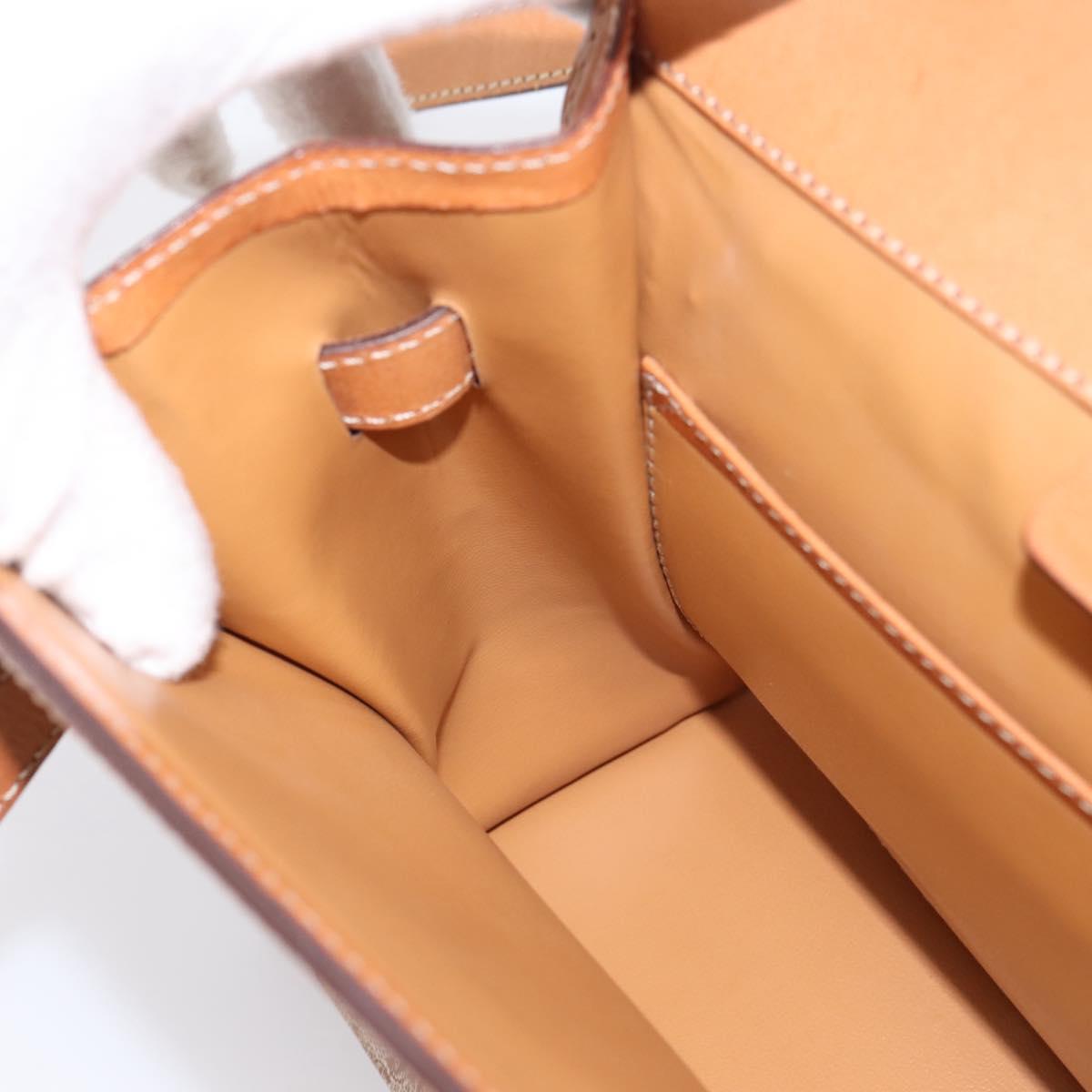 CELINE Macadam Canvas Shoulder Bag PVC Beige Gold Auth 197680V