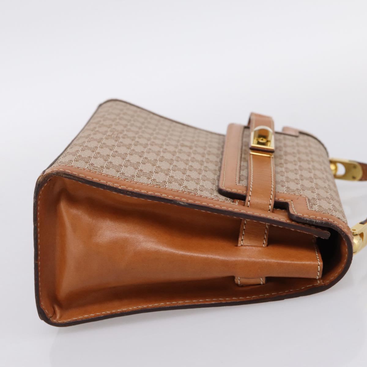 CELINE Macadam Canvas Shoulder Bag PVC Beige Gold Auth 197680V