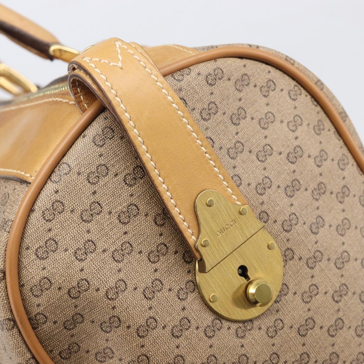 GUCCI Micro GG Supreme Boston Bag PVC Beige Gold 58 012 468 40 Auth 197681A