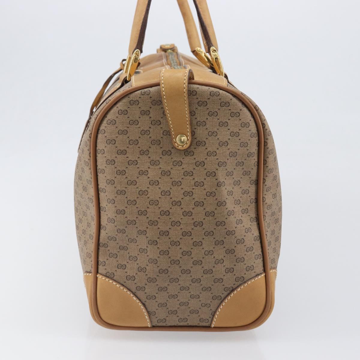 GUCCI Micro GG Supreme Boston Bag PVC Beige Gold 58 012 468 40 Auth 197681A