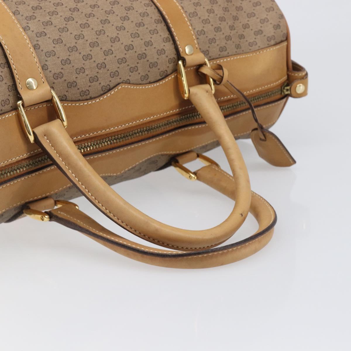 GUCCI Micro GG Supreme Boston Bag PVC Beige Gold 58 012 468 40 Auth 197681A