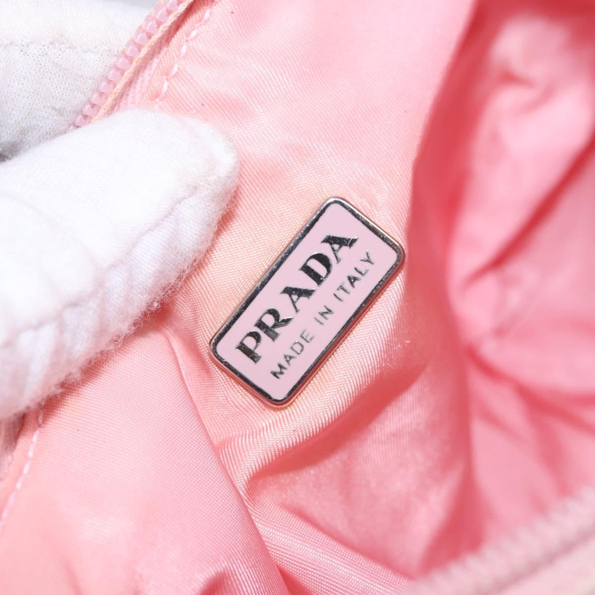 PRADA Prada Sport Hand Pouch Canvas Pink Auth 197685