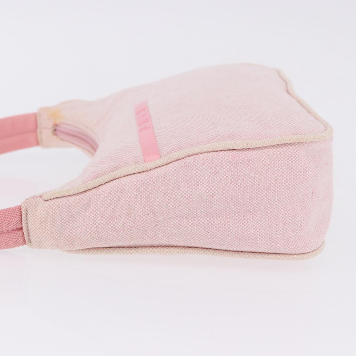 PRADA Prada Sport Hand Pouch Canvas Pink Auth 197685
