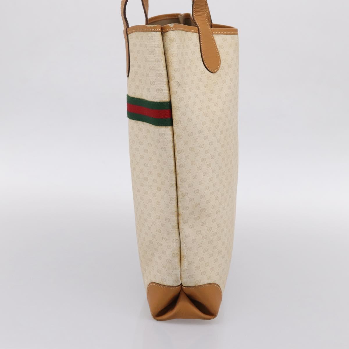GUCCI Micro GG Supreme Web Sherry Line Bag PVC White 002 123 0131 Auth 197690
