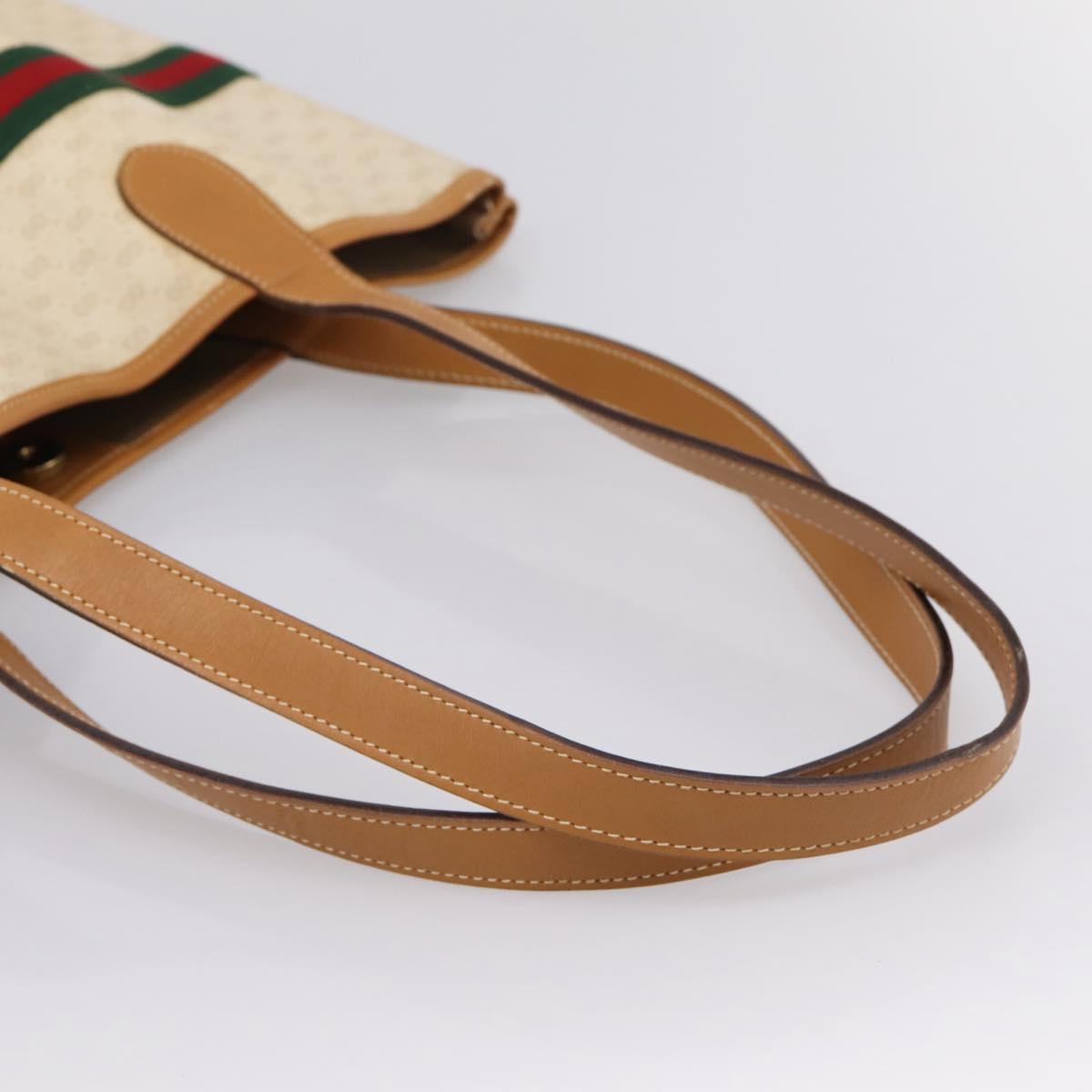 GUCCI Micro GG Supreme Web Sherry Line Bag PVC White 002 123 0131 Auth 197690