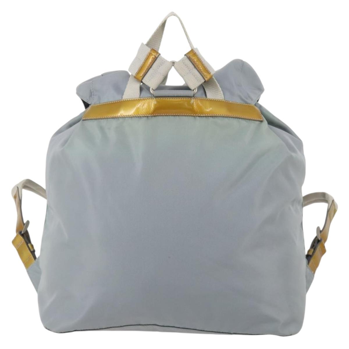 PRADA Backpack Nylon Gray Silver Auth 197693