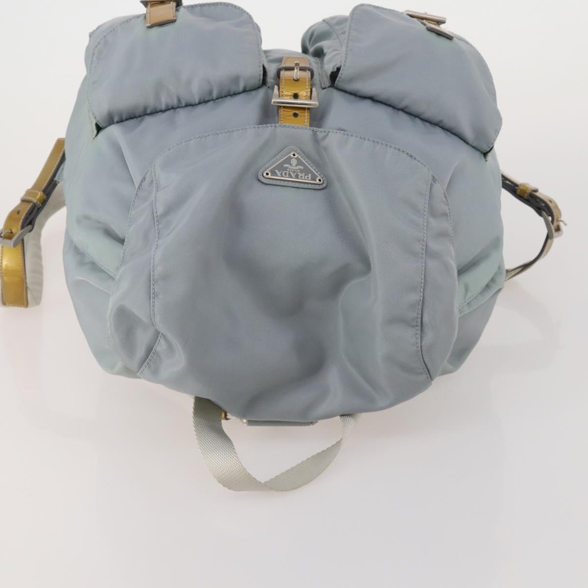PRADA Backpack Nylon Gray Silver Auth 197693