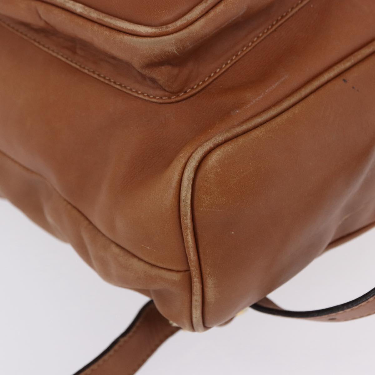 GUCCI Bamboo Backpack Leather Brown Gold 003 2058 0016 Auth 197694