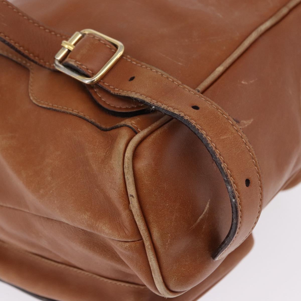 GUCCI Bamboo Backpack Leather Brown Gold 003 2058 0016 Auth 197694