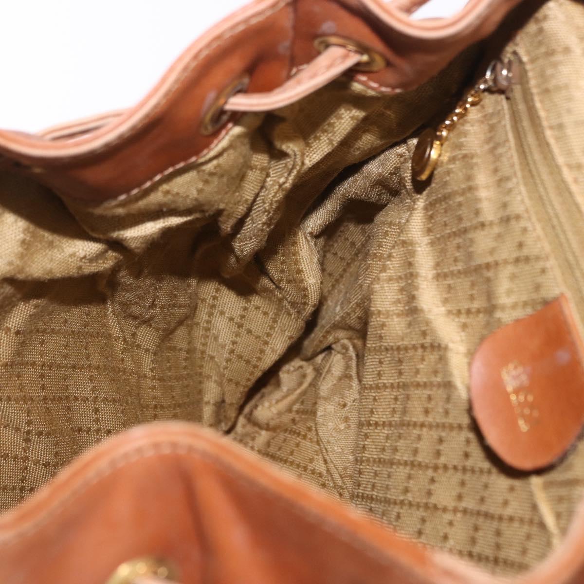 GUCCI Bamboo Backpack Leather Brown Gold 003 2058 0016 Auth 197694