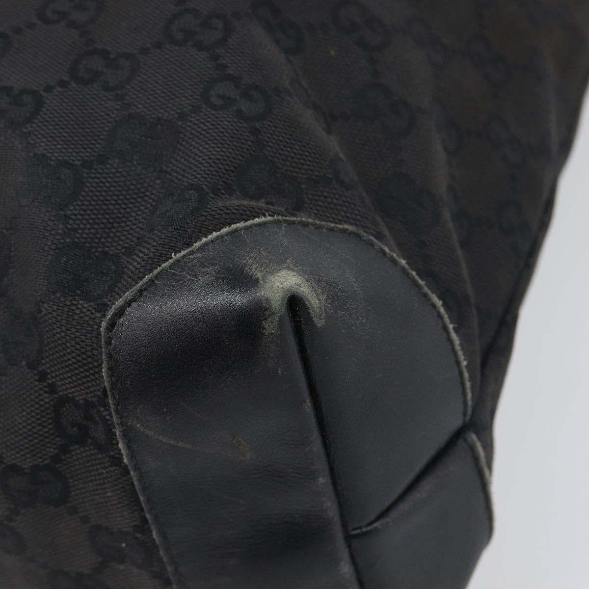 GUCCI GG Canvas Tote Bag Black Silver 28892 Auth 197695