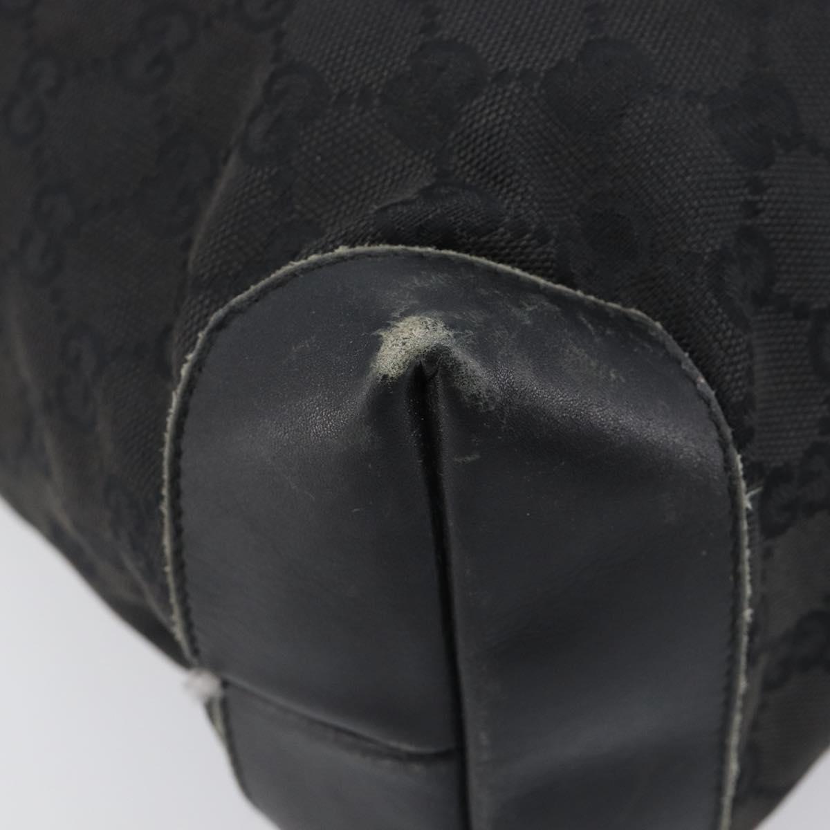 GUCCI GG Canvas Tote Bag Black Silver 28892 Auth 197695