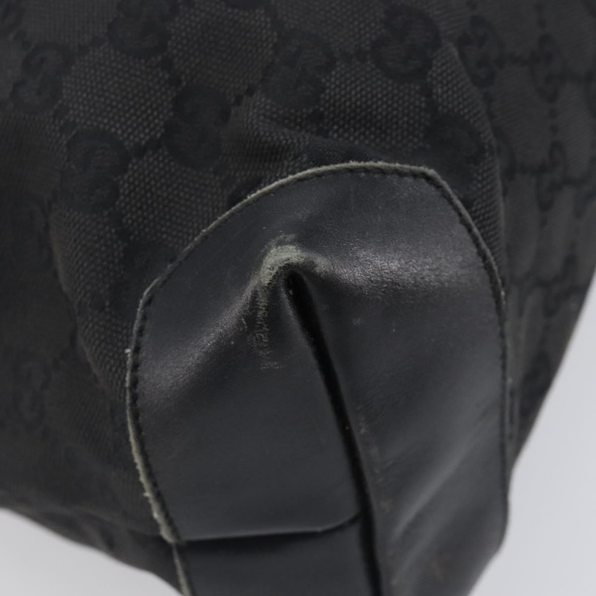 GUCCI GG Canvas Tote Bag Black Silver 28892 Auth 197695