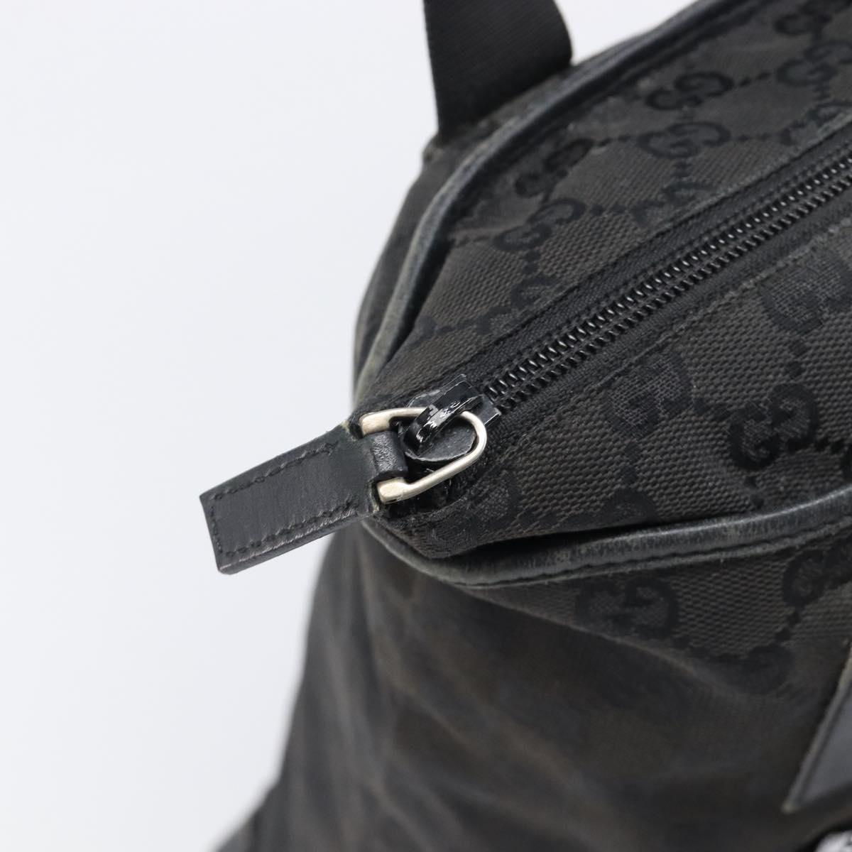 GUCCI GG Canvas Tote Bag Black Silver 28892 Auth 197695