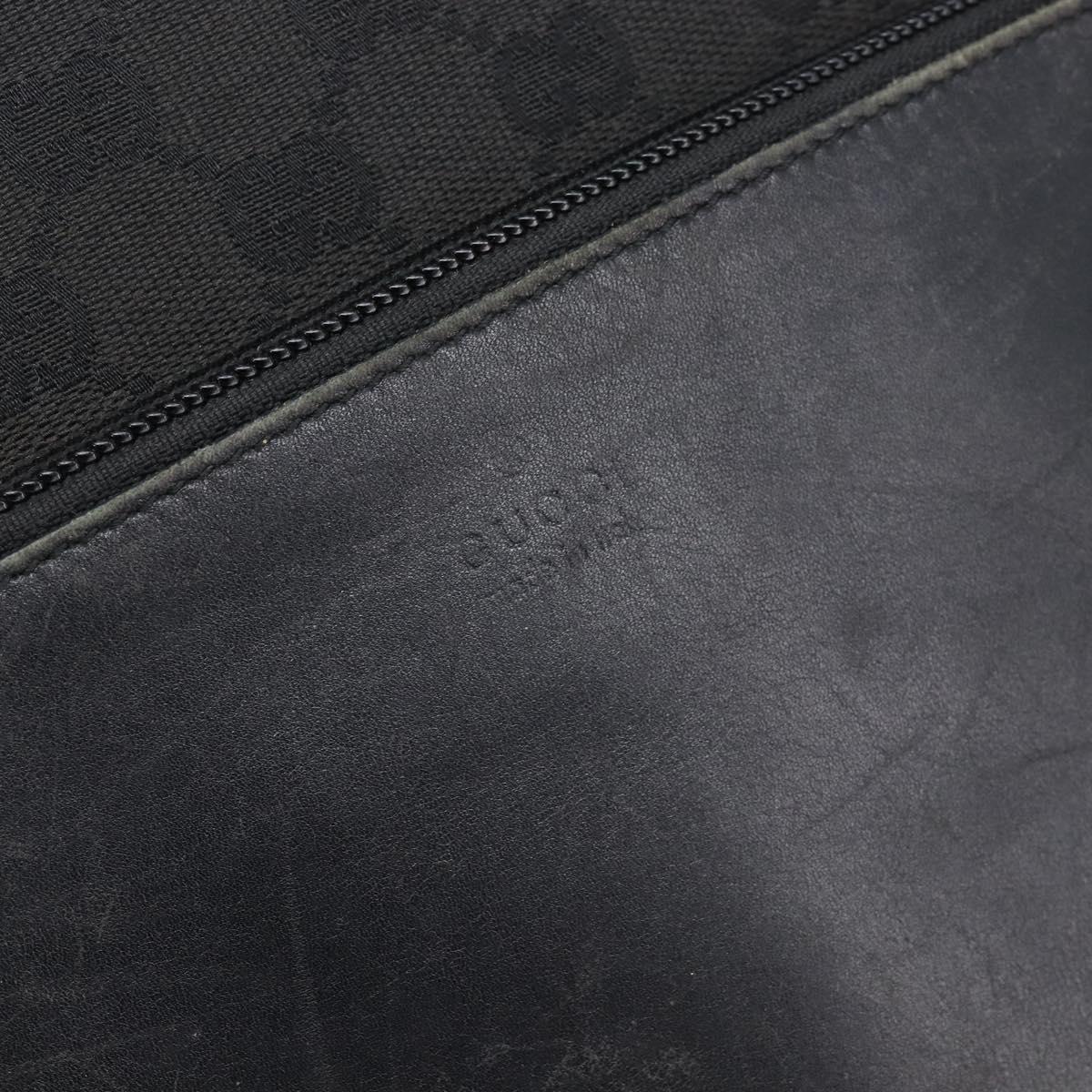 GUCCI GG Canvas Tote Bag Black Silver 28892 Auth 197695