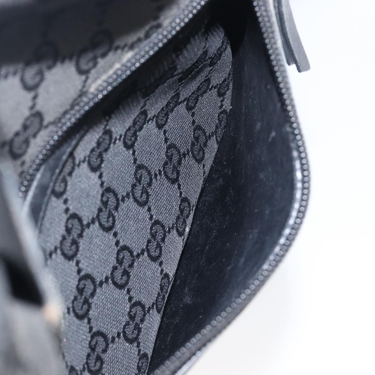 GUCCI GG Canvas Tote Bag Black Silver 28892 Auth 197695