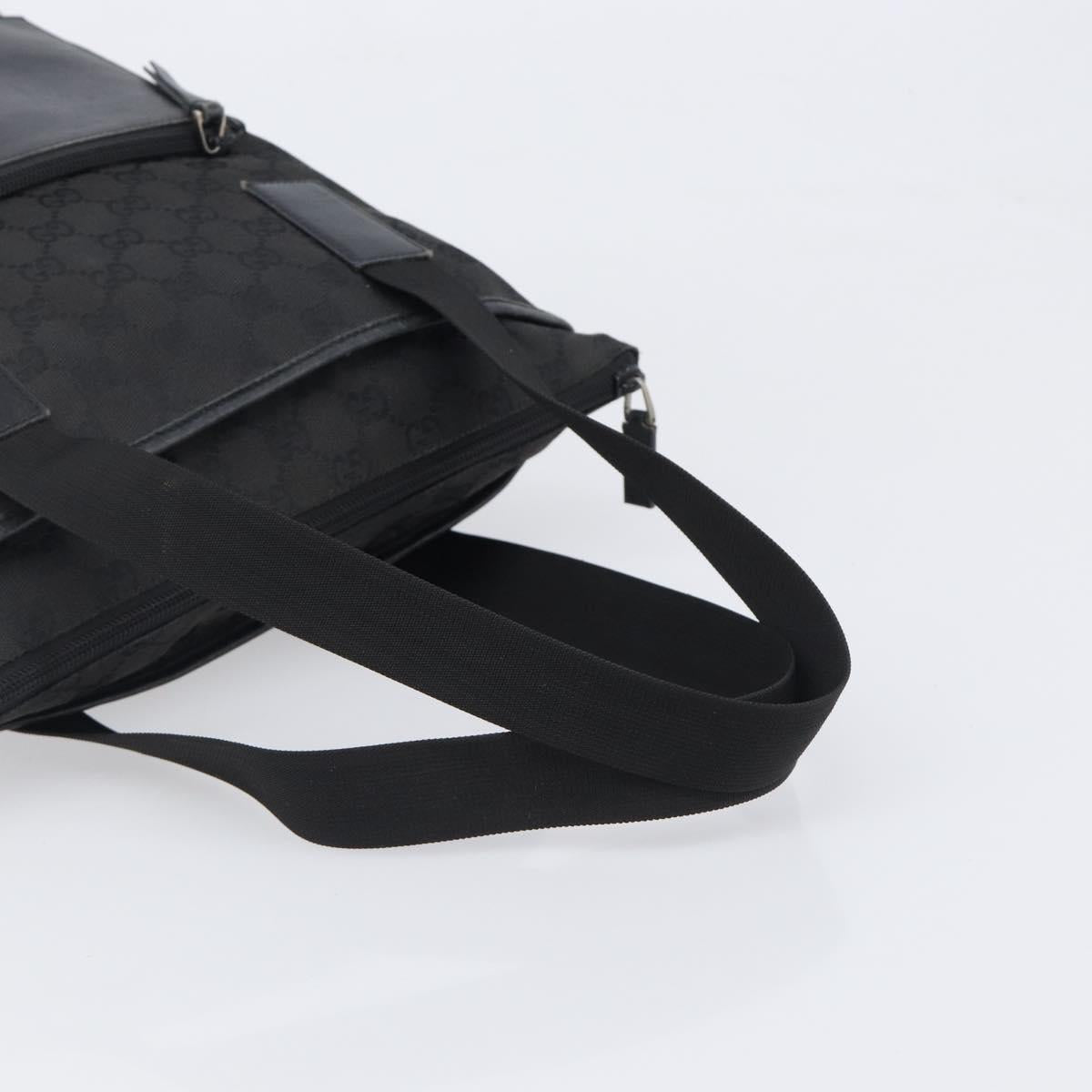GUCCI GG Canvas Tote Bag Black Silver 28892 Auth 197695