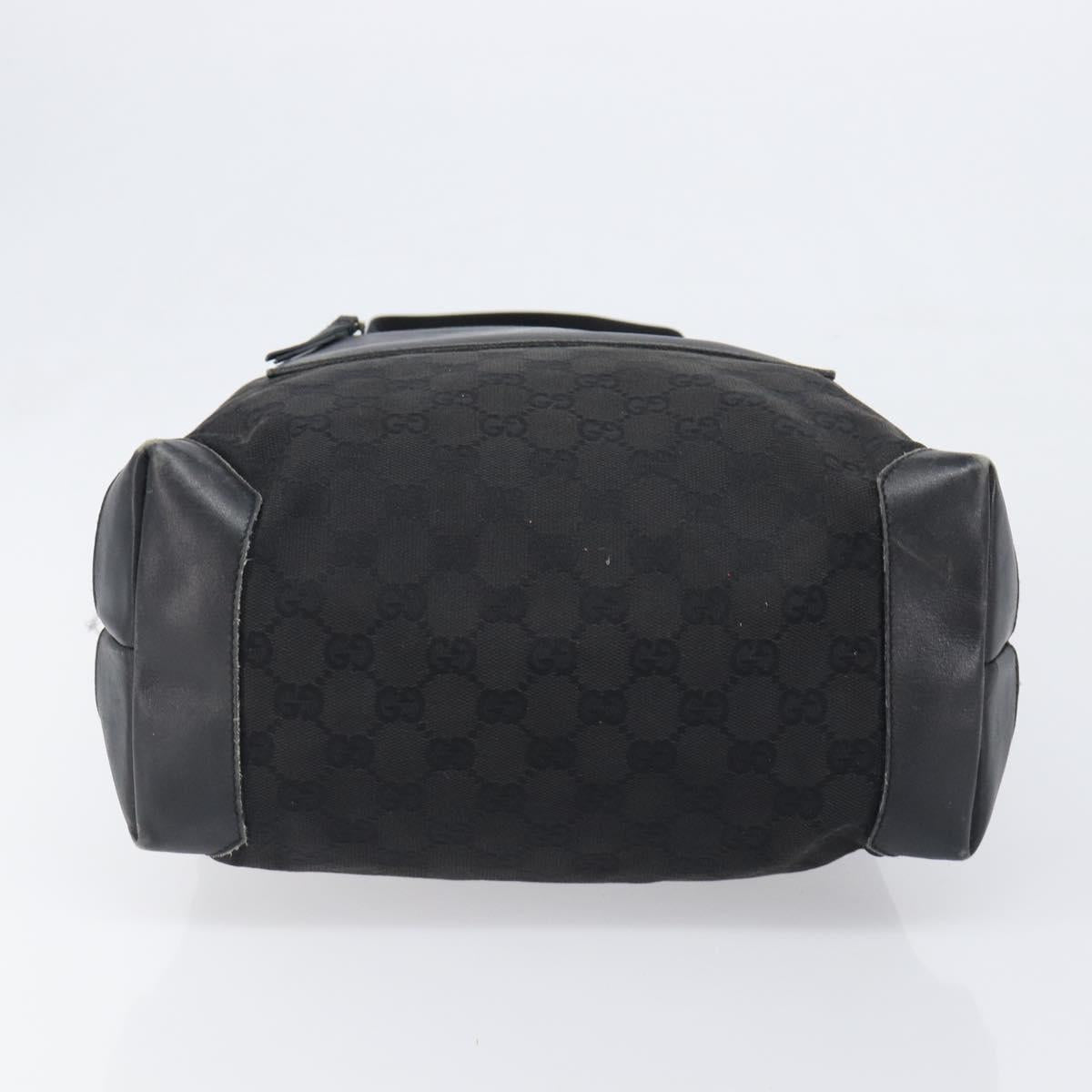 GUCCI GG Canvas Tote Bag Black Silver 28892 Auth 197695