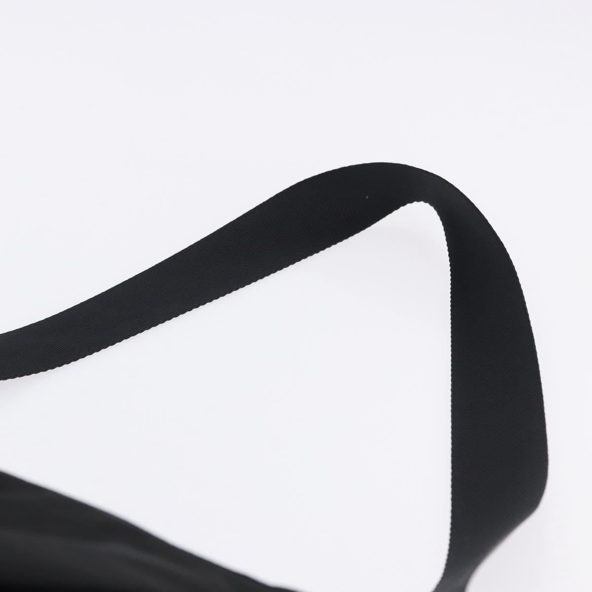 PRADA Shoulder Bag Nylon Black Silver Auth 197698A