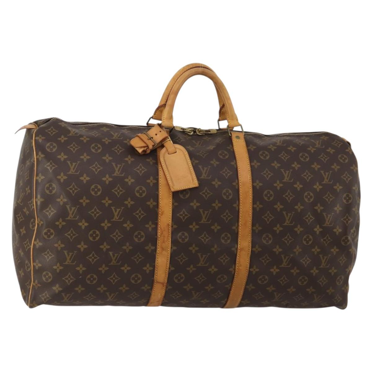 LOUIS VUITTON Monogram Keepall 60 Boston Bag M41422 LV Auth 197701