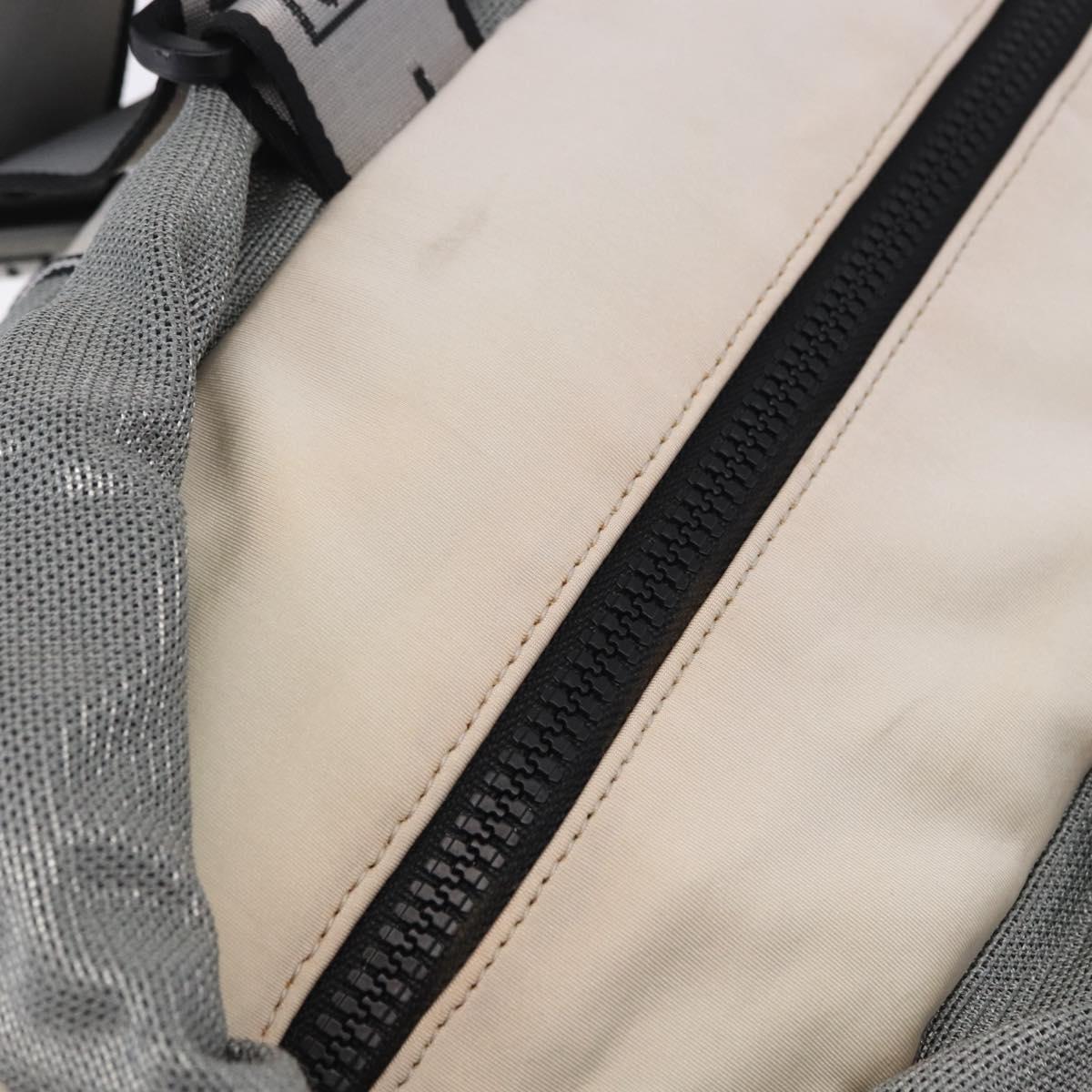 CHANEL Sports Line Boston Bag Canvas White Silver CC Auth 197702V