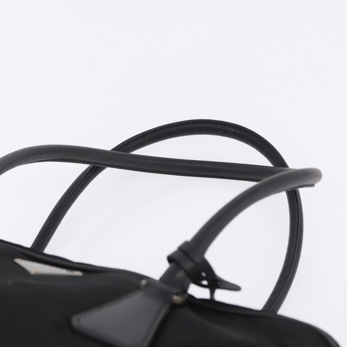 PRADA Tote Bag Nylon Black Silver Auth 197707V
