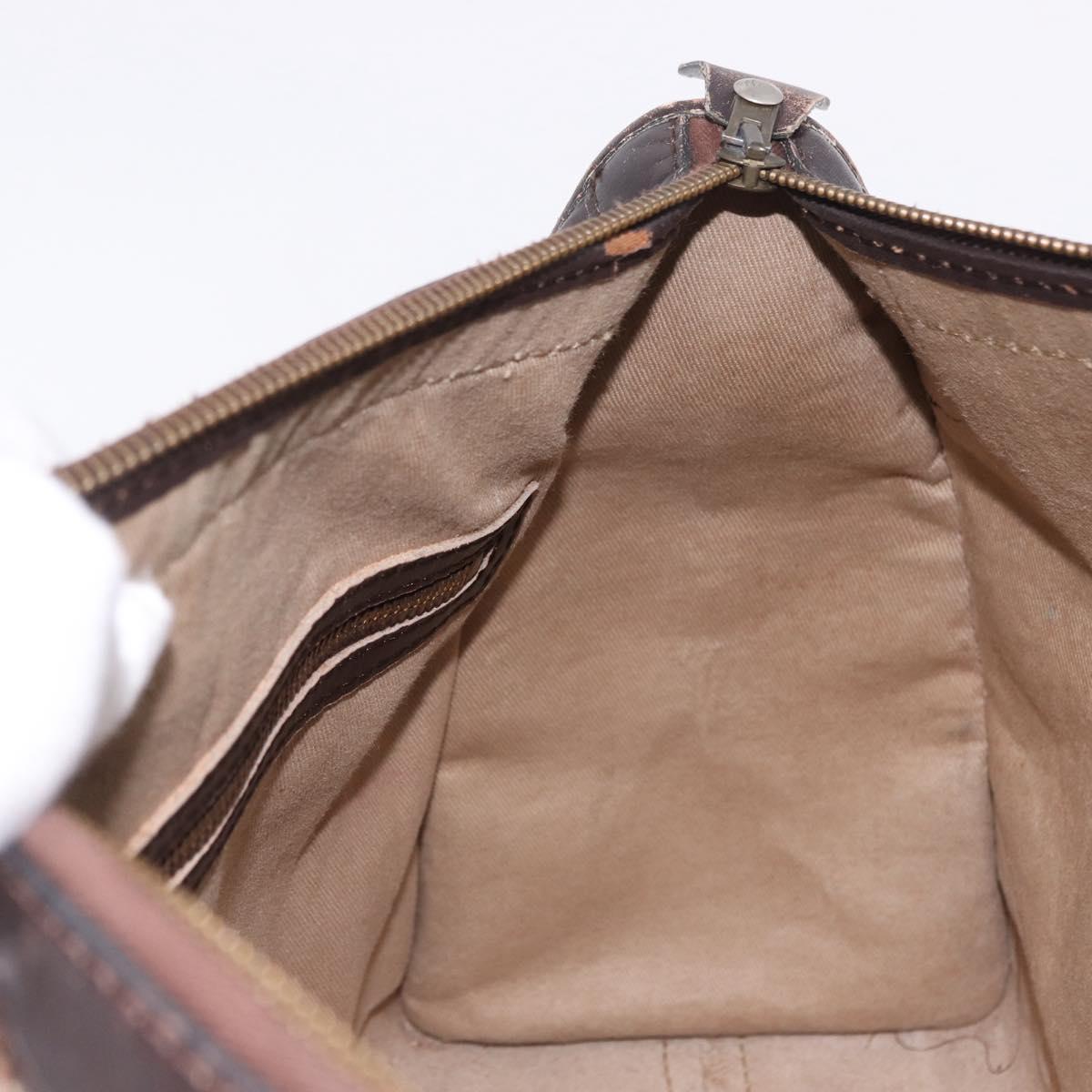 Christian Dior Trotter Canvas Boston Bag Beige Gold Auth 197709
