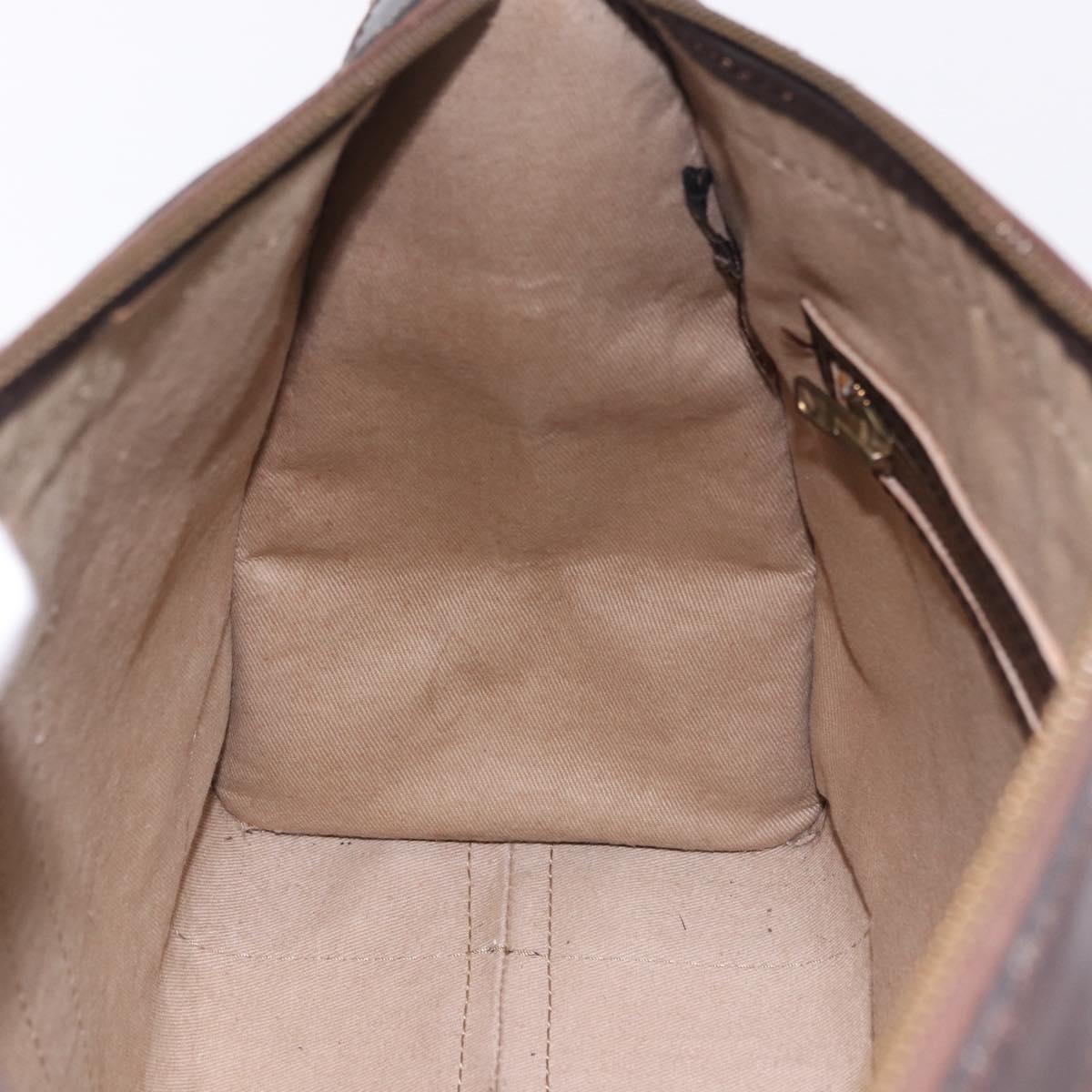 Christian Dior Trotter Canvas Boston Bag Beige Gold Auth 197709