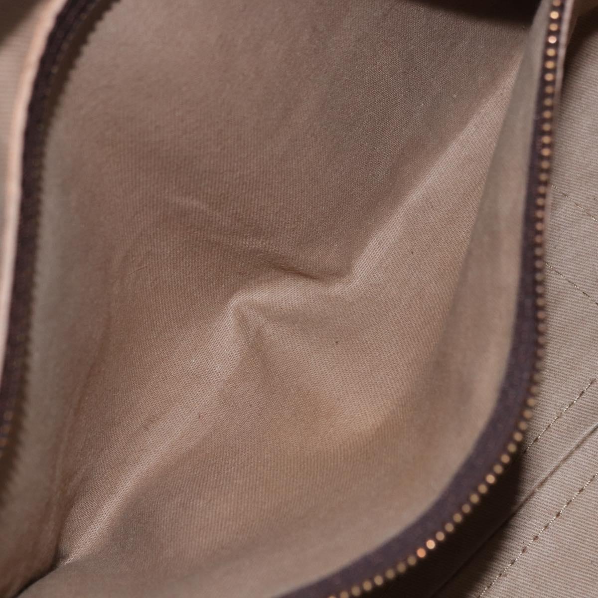 Christian Dior Trotter Canvas Boston Bag Beige Gold Auth 197709