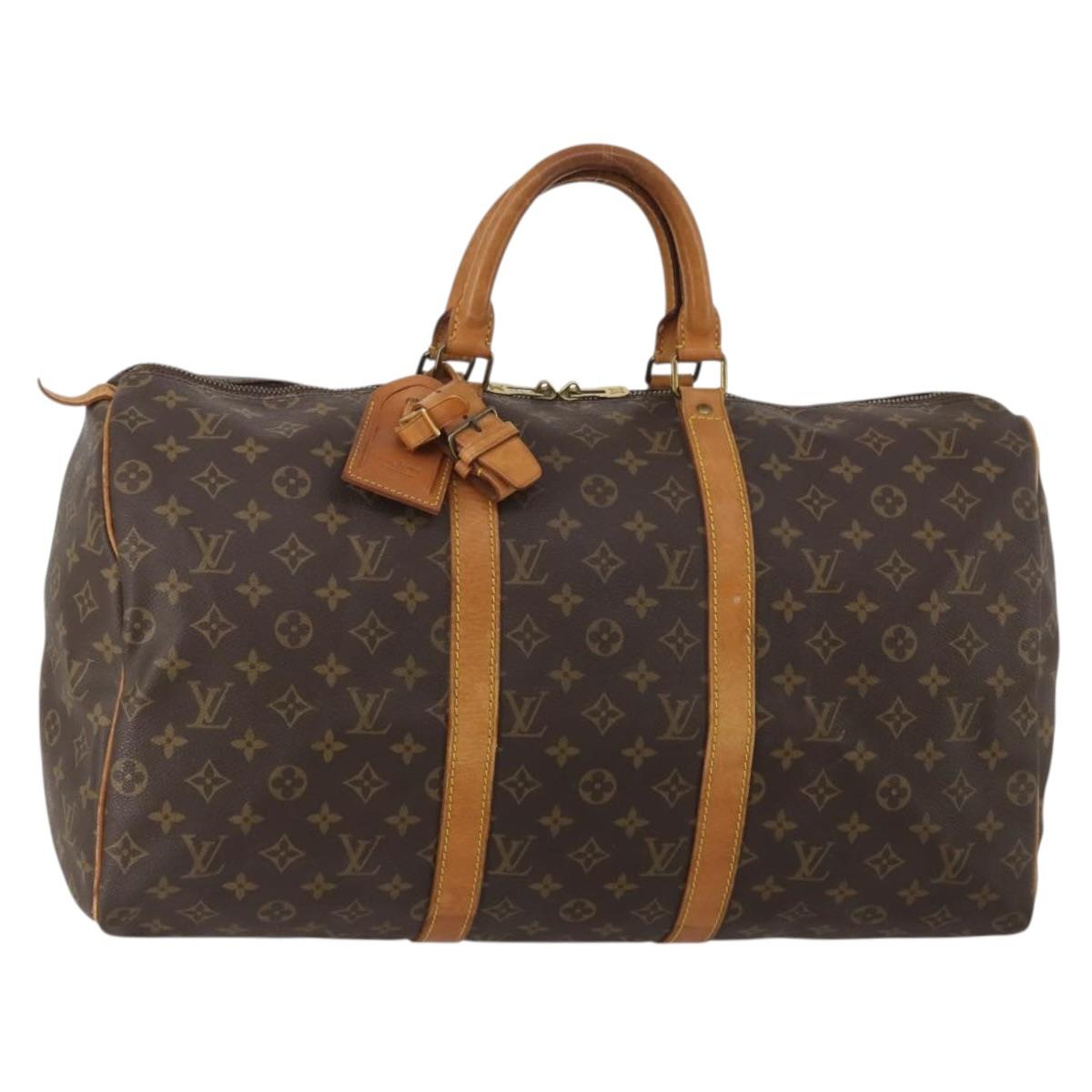 LOUIS VUITTON Monogram Keepall 50 Boston Bag M41426 LV Auth 197711A