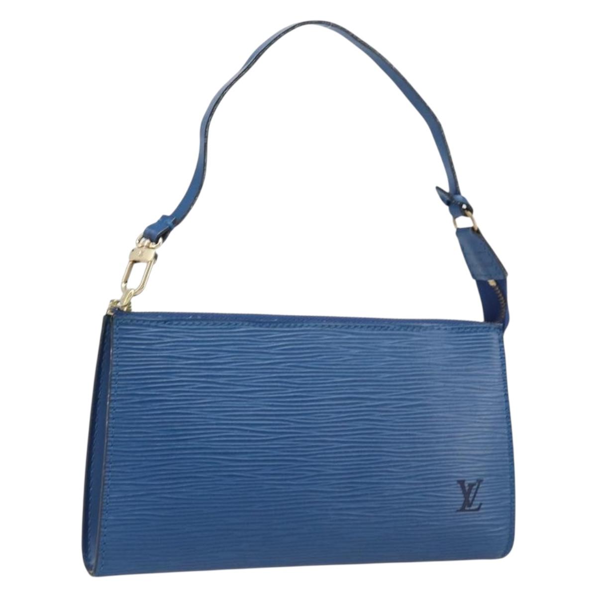 LOUIS VUITTON Epi Pochette Accessoires Pouch Blue M52985 LV Auth 197712V