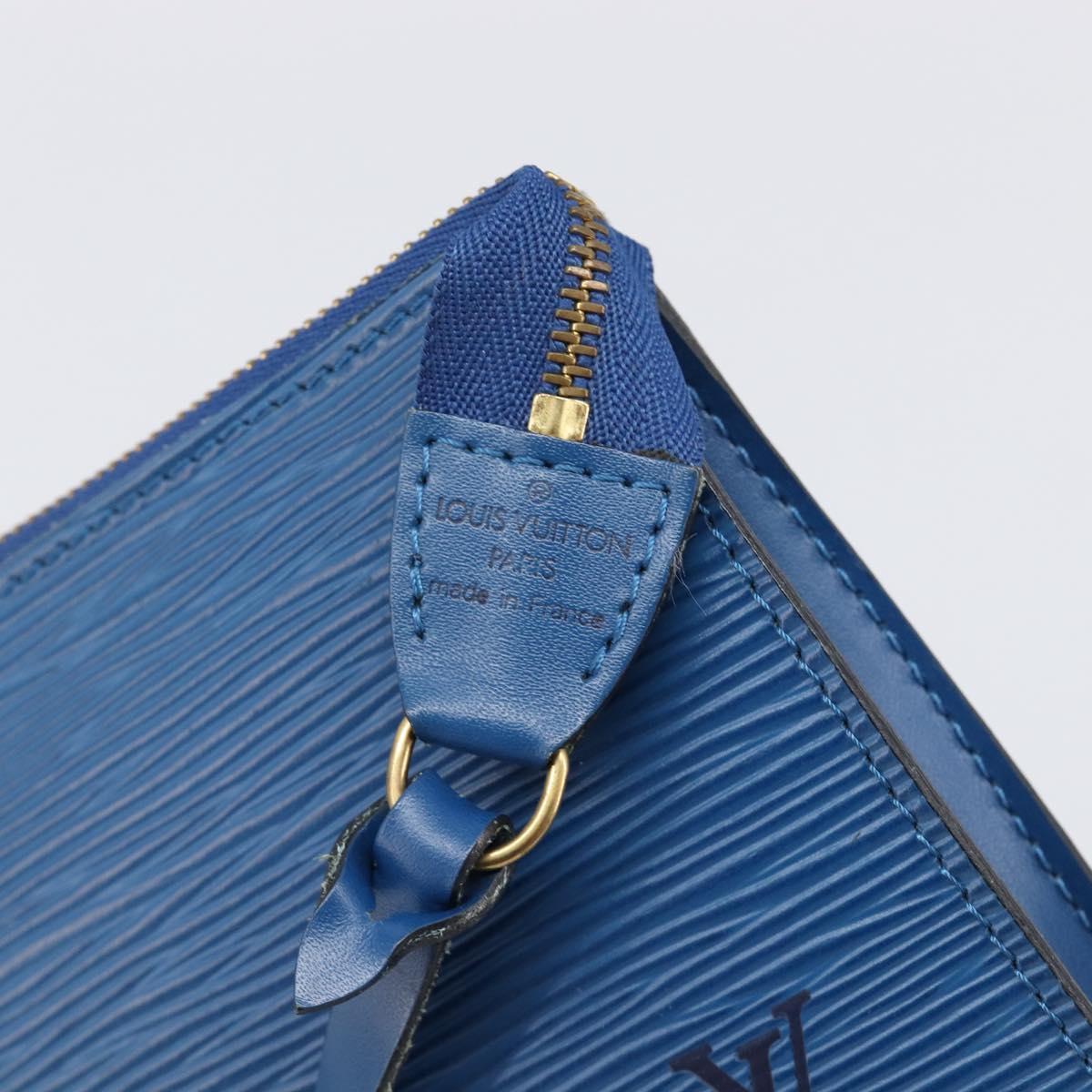 LOUIS VUITTON Epi Pochette Accessoires Pouch Blue M52985 LV Auth 197712V