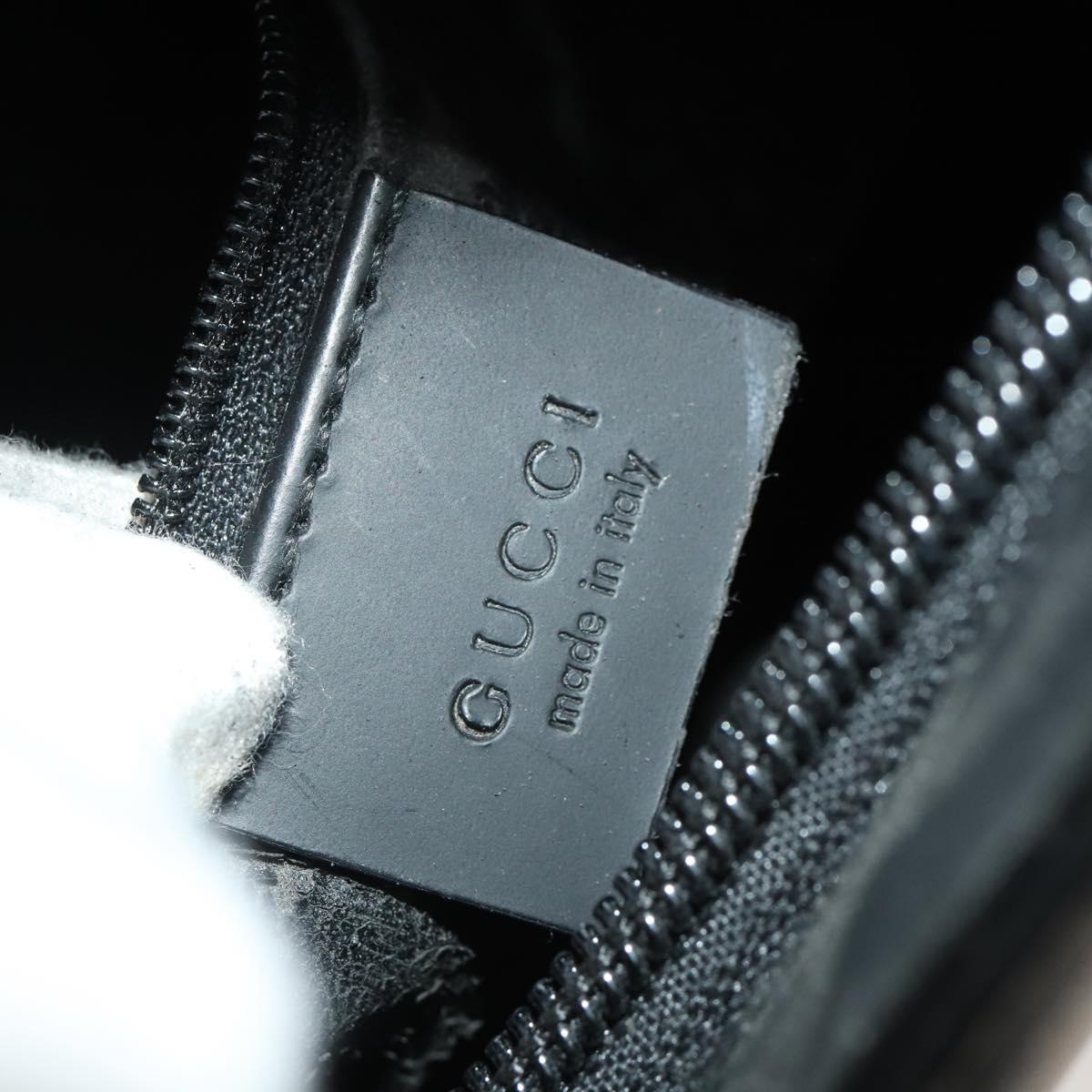 GUCCI Shoulder Bag Leather Black Silver 001 3010 Auth 197715