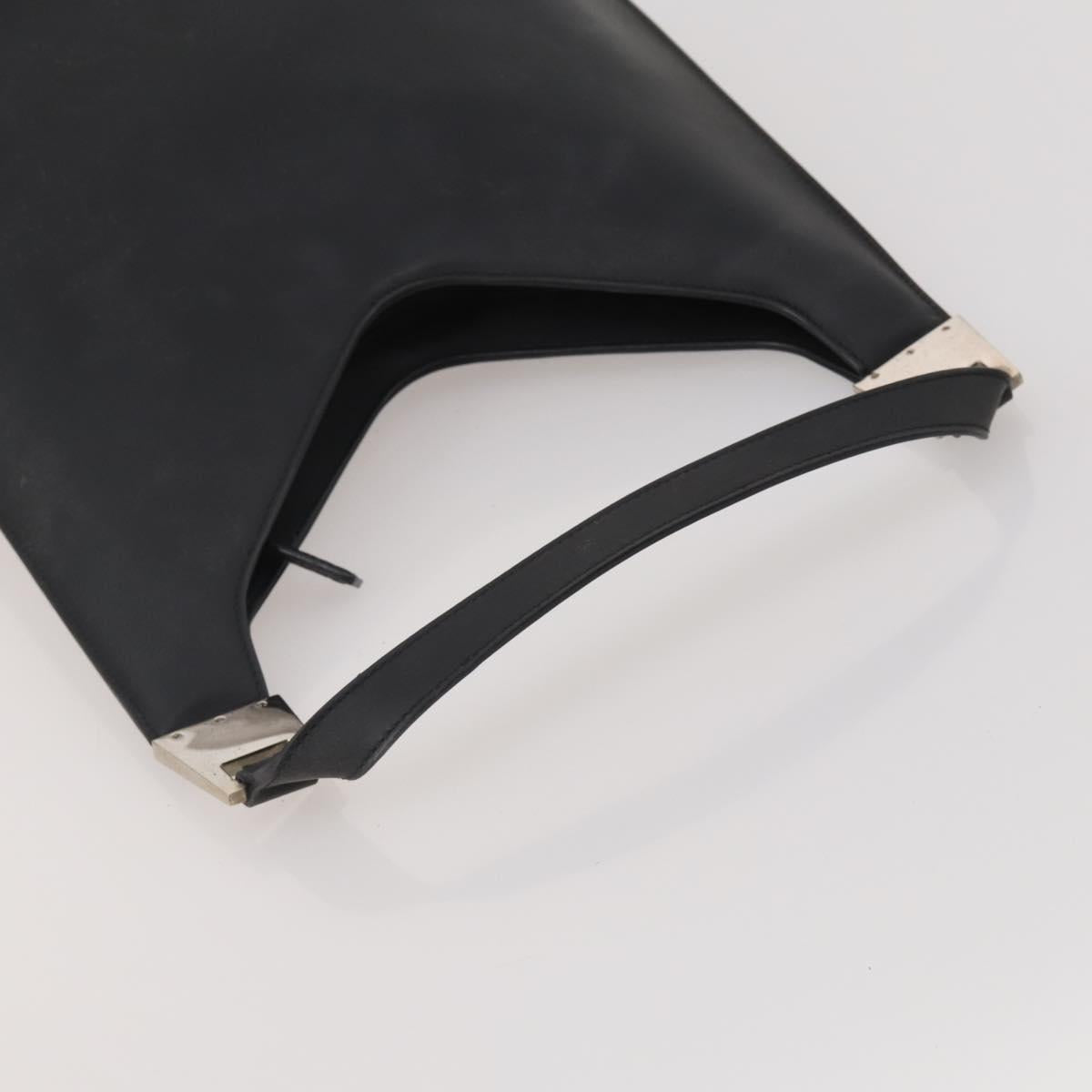 GUCCI Shoulder Bag Leather Black Silver 001 3010 Auth 197715