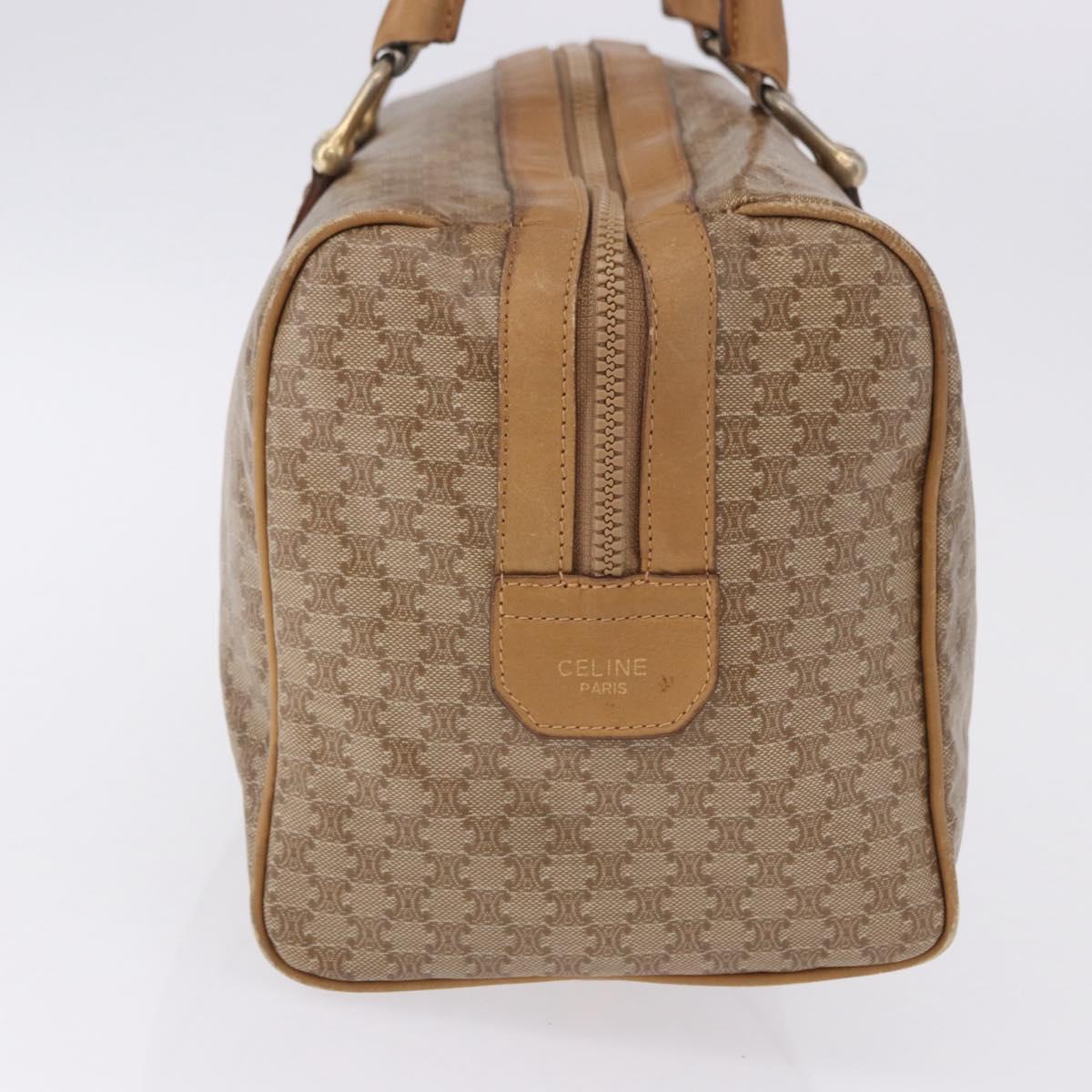 CELINE Macadam Canvas Hand Bag PVC Beige Gold Auth 197717