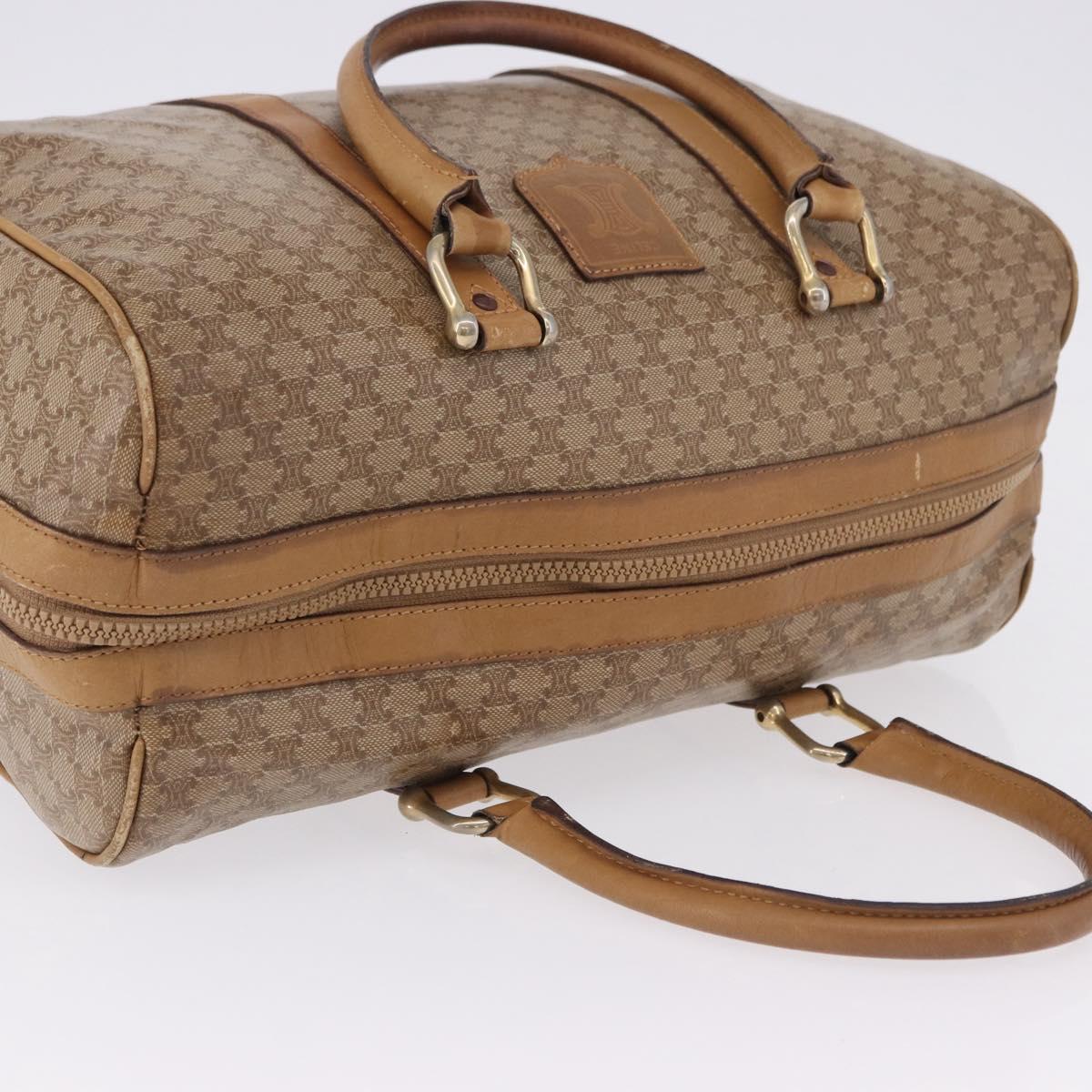 CELINE Macadam Canvas Hand Bag PVC Beige Gold Auth 197717